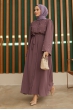 İnci Detaylı Abaya - Leylak