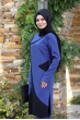 Narin Tesettür Takım - Saks - Ahunisa