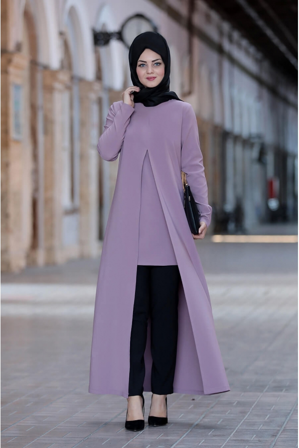 Kardelen Tunik Pantolon Takım - Lila