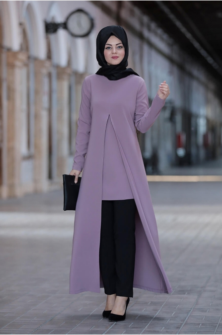 Kardelen Tunik Pantolon Takım - Lila