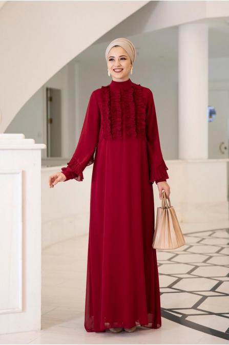Başak Elbise - Kırmızı - Al Marah