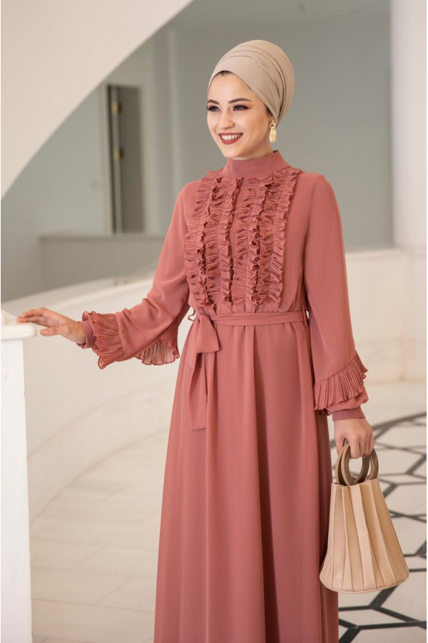 Başak Elbise - Şeftali - Al Marah