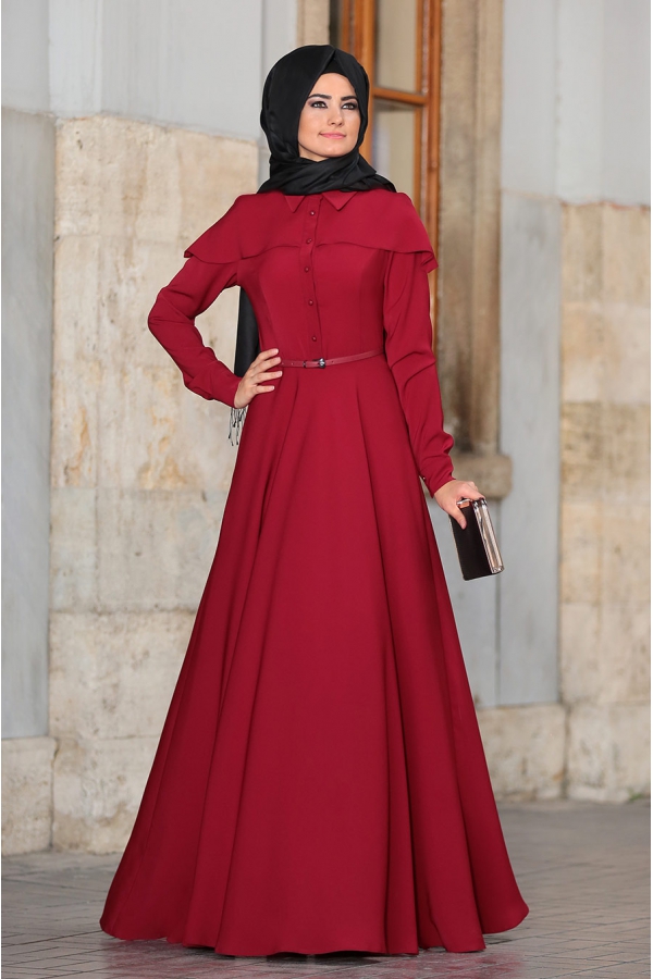 Al - Marah - Tuana Elbise - Bordo