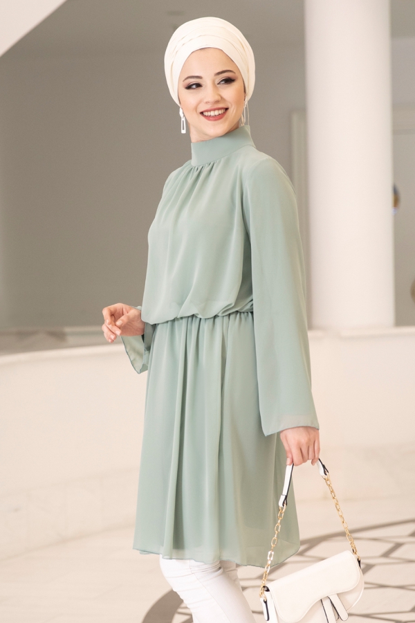 Barem Şifon Tunik - Mint - Al Marah