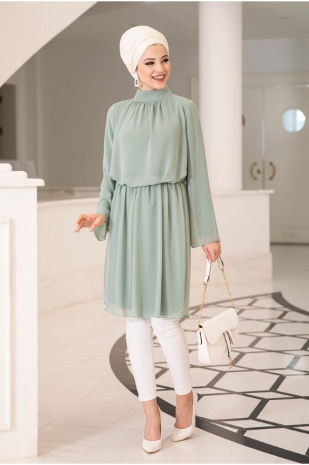 Barem Şifon Tunik - Mint - Al Marah