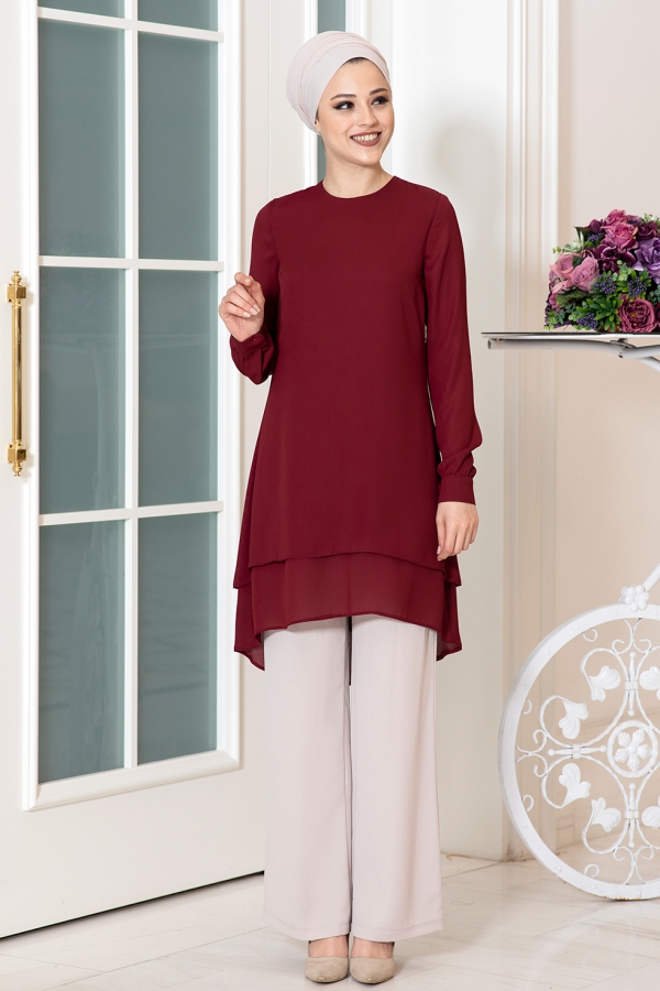 Hira Tunik - Bordo