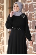 Defne Tesettür Abiye - Siyah