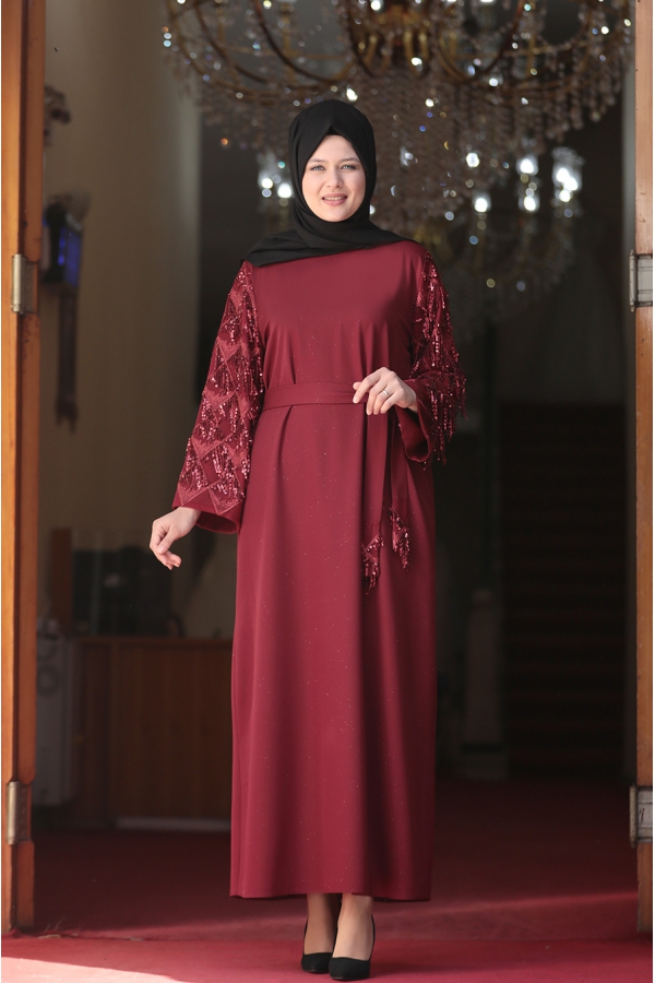 Destan Abaya - Bordo - Amine Hüma