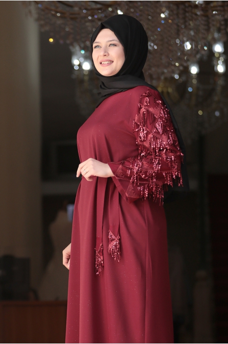 Destan Abaya - Bordo - Amine Hüma