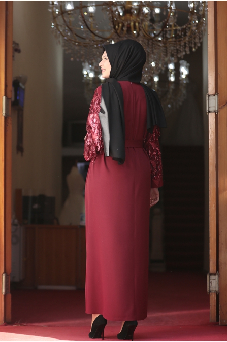 Destan Abaya - Bordo - Amine Hüma