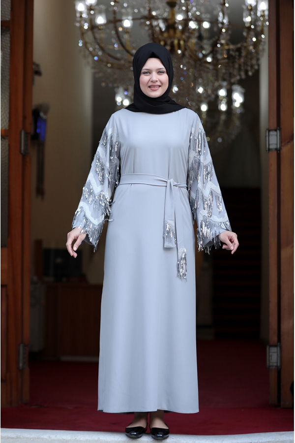 Destan Abaya - Gri - Amine Hüma