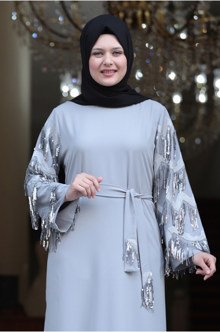 Destan Abaya - Gri - Amine Hüma