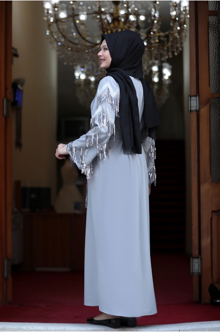 Destan Abaya - Gri - Amine Hüma