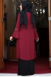 Eslem Abiye Elbise Bordo Siyah