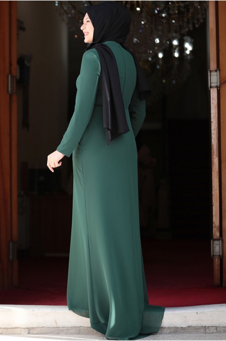 Seher Tesettür Abiye - Zümrüt