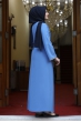 Aksa Büyük Beden Tesettür Abaya Elbise - Buz Mavisi
