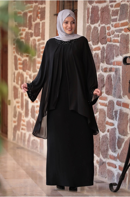Asya Elbise - Siyah - Amine Hüma
