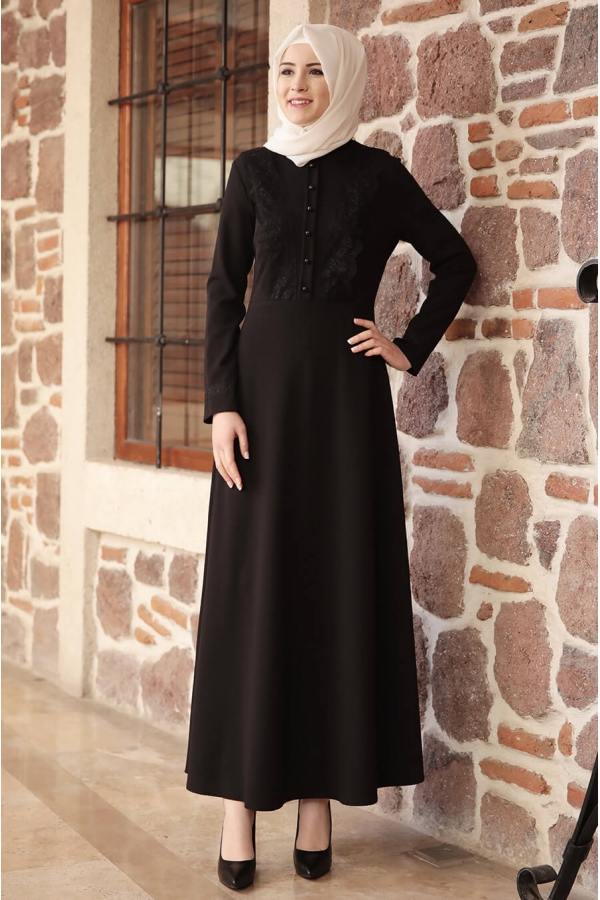 Amine Hüma - Gülzade Elbise - Siyah