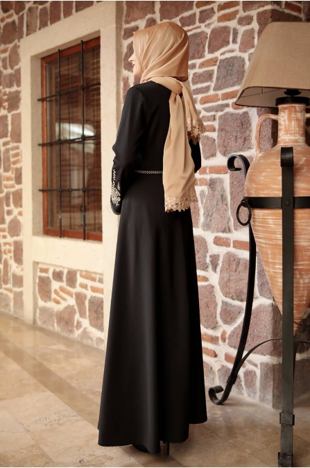 Amine Hüma - Otantik Elbise - Siyah