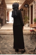 Şifon Piliseli Elbise - Siyah - Amine Hüma