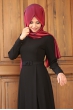Fiyonklu Siyah Elbise -  An Nahar
