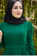Azra Özer - Nervürlü Elbise - Zümrüt