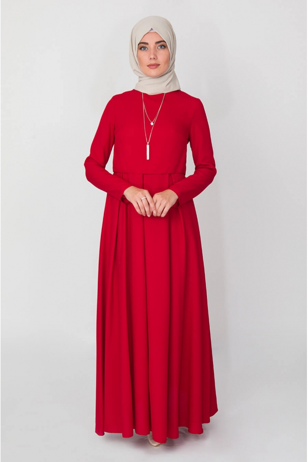 Bolero Görünümlü Elbise - Kırmızı