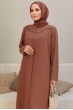 Büyük Beden Serra Abiye - Camel