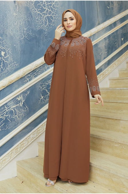 Lina Büyük Beden Abiye - Camel