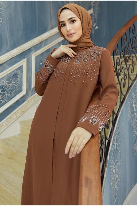 Lina Büyük Beden Abiye - Camel
