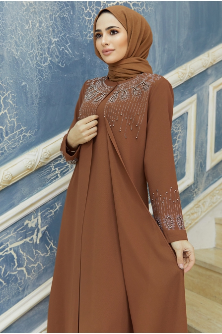 Lina Büyük Beden Abiye - Camel