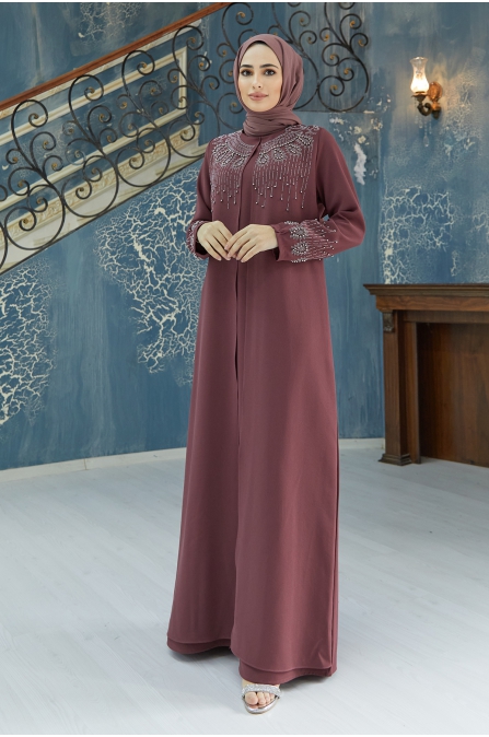 Lina Büyük Beden Abiye - Gül Kurusu