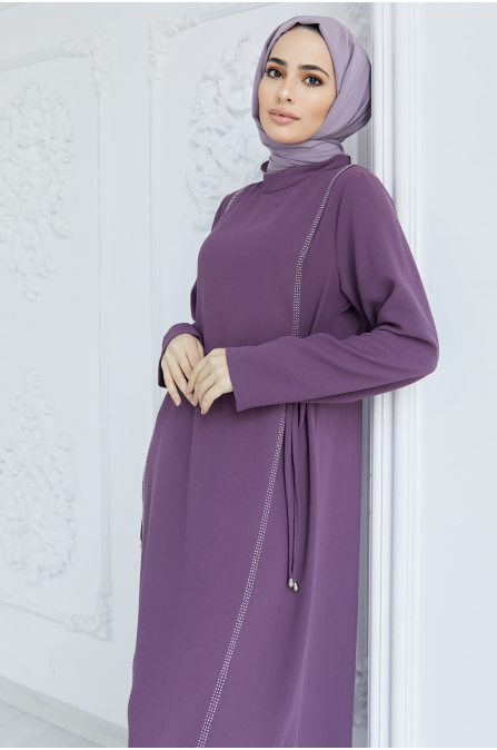 Yandan Bağlamalı Elbise - Leylak