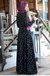 Fahrunnisa - Puantiyeli Elbise - Açık Vizon
