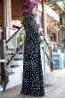 Fahrunnisa - Puantiyeli Elbise - Siyah Beyaz