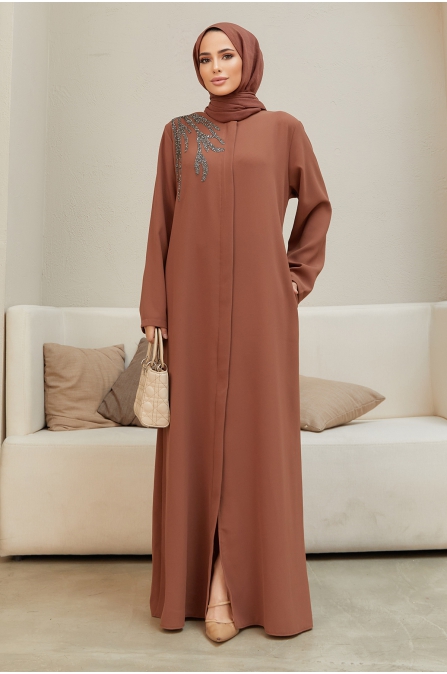 Omuz Detaylı Ferace - Camel