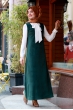 Askılı Kadife Elbise  - Zümrüt - Gamze Özkul