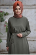 Kuş Gözü Elbise Haki - Gizem Kış