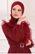 Nevra Tesettür Abiye - Bordo