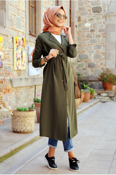 Trench Haki Tunik - Mevra