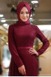 Minel Aşk - Mürdüm Tesettür Abiye - 5265