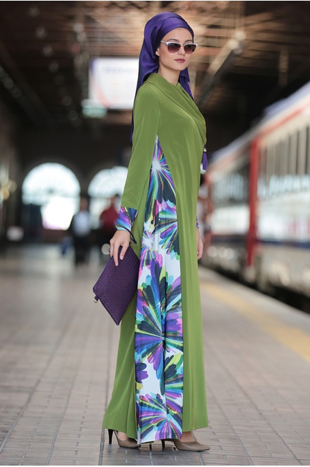 Nilüfer Kamacıoğlu Mendil Yaka Elbise - Yeşil