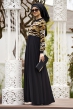 Leopar Desenli Siyah Şifon Elbise