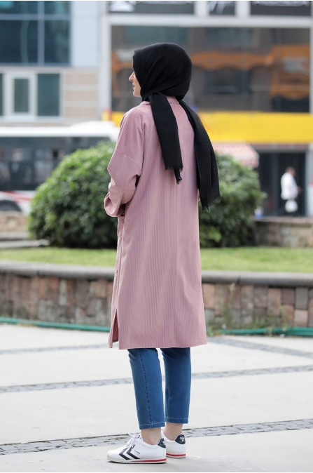 Aleda Kadife Ceket - Pudra