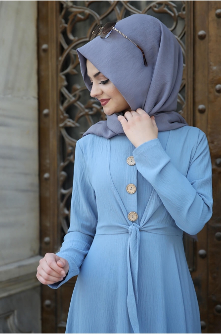 Cepkenli Elbise - İndigo - Pınar Şems
