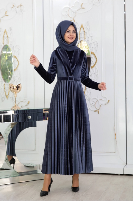 Gökçe Elbise - İndigo - Pınar Şems
