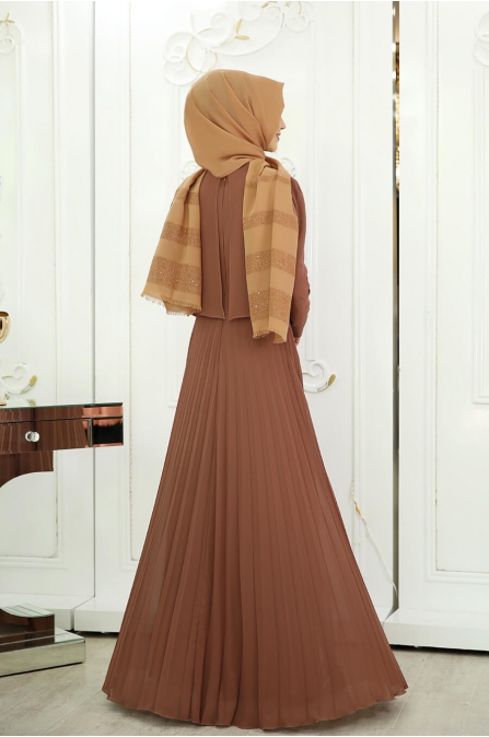 İnci Piliseli Elbise - Bakır - Pınar Şems