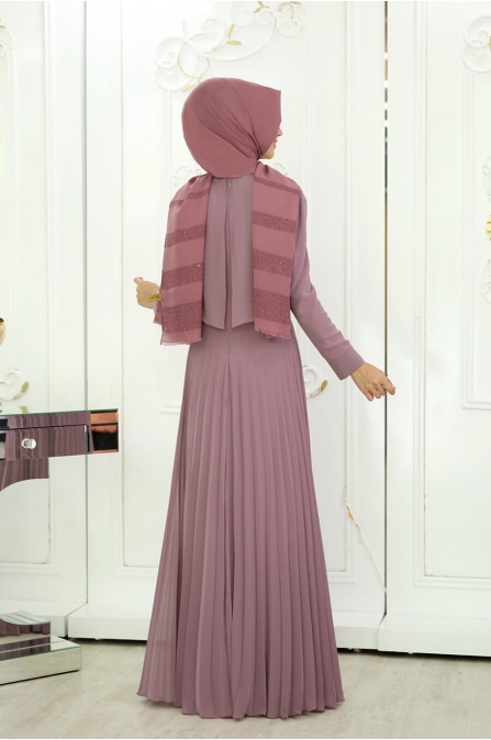 İnci Piliseli Elbise - Lila - Pınar Şems