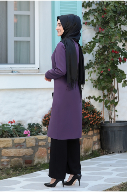 Katre Pantolon Tunik Takım - Lila - Rabeysa