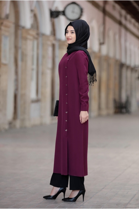 Rümeysa Tunik Pantolon Takım - Mürdüm - Rabeysa